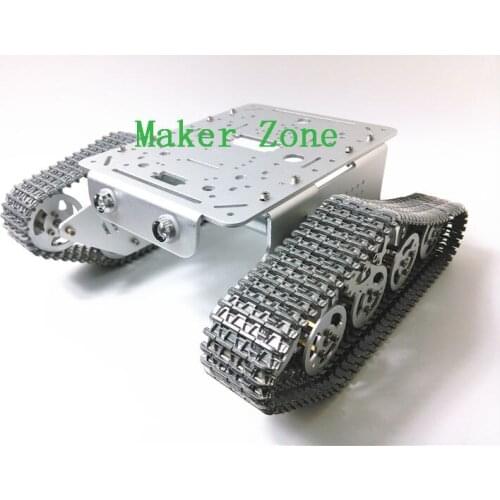 T300 -MT Silver Aluminum alloy smart tank car chassis/experiment platform with servos,controller,robot arm install interface