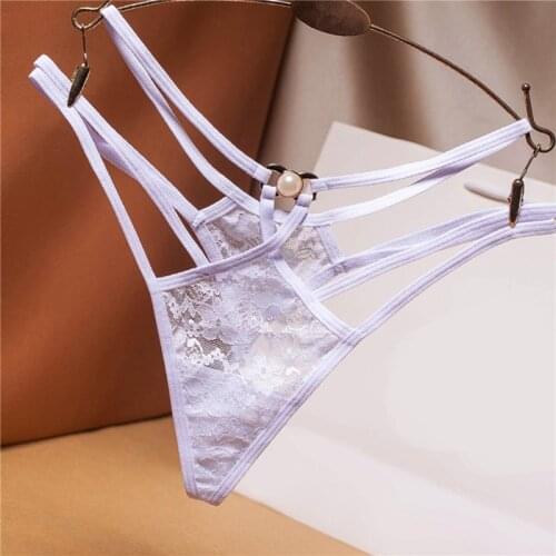 T Panties G-String Sexy Embroidered Mesh Yarn Ladies Thongs Transparent Perspective Female New Fashion Erotic Underwear