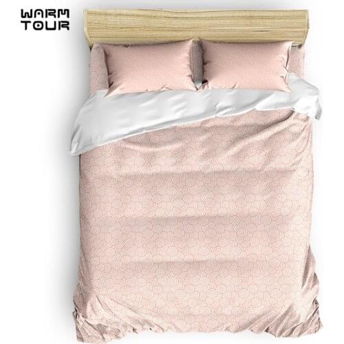 WARMTOUR Duvet Cover Pink Geometric Pattern Duvet Cover Set 4 Piece Bedding Set For Beds DHL Shipping Methods