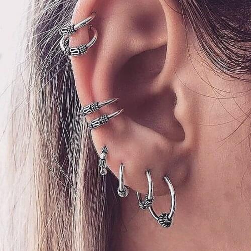 2021 Earrings for Women Goth Vintage Piercing Sets Boho Stud Ear Cuff India Gothic Retro Hippie Accessoires Beauty Body Luxury
