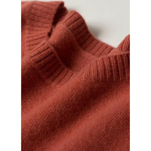 KOIJINSKY 2021 pure wool autumn winter top womens o-neck color matching sweater knitted sweater