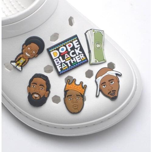 1 pcs Black Lives Matter PVC Shoe Charms Cartoon Portraits JIBZ Shoe Accessories Croc Botton Decorations Clogs Shoes JIBZ Charm