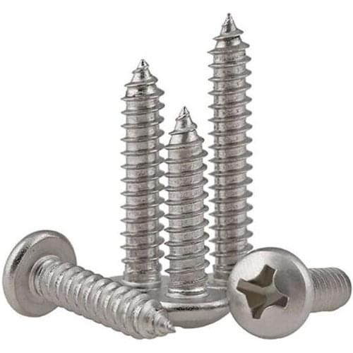 10pcs M4 M5 M6 Philips Round Head USU 316 Stainless Steel Cross Self Tapping Screws