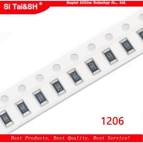 100Pcs 1206 SMD resistor 0R ~ 10M 1/2W 0 1 10 100 150 220 330 ohm 1K 2.2K 10K 100K 0R 1R 10R 100R 150R 220R 330R