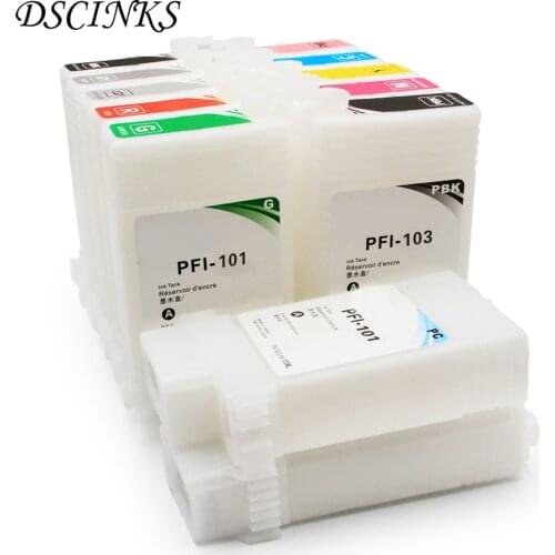 12 Pcs 130ML PFI-101 PFI-103 Refillable Ink Cartridge for Canon IPF5100 IPF6100 IPF6200 IPF 5100 6100 6200 with Chip PFI 103 101
