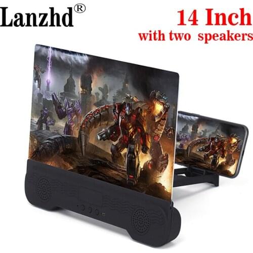 14 Inch 3D Mobile Phone Screen Magnifier HD Video Amplifier Stand Bracket with Movie Game Magnifying Folding Phone Desk Holder
