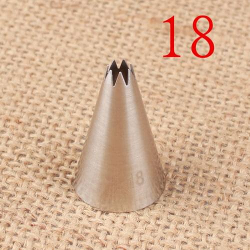 18# Open Star 7-Tooth Cream Decorating Mouth 304 Stainless Steel Baking DIY Tool Small Number