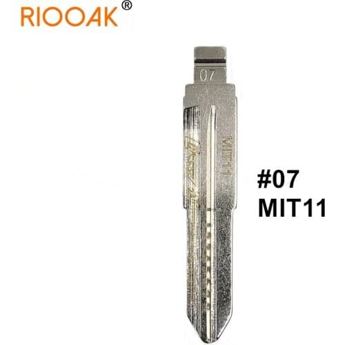 5pcs MIT11 #07 2 IN 1 Lishi Uncut Metal Scale Blank Car Key Engraved Line Blade For Mitsubishi Scale Shearing Teeth Blank