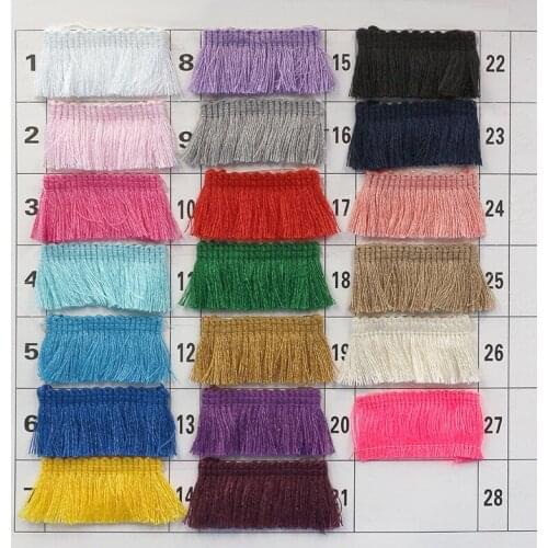 5Yards Black White Pink Red Polyester Fringe Trims Headgear Earring Sewing Clothing Decoration Ribbon Pillow Curtain Tassel Lace