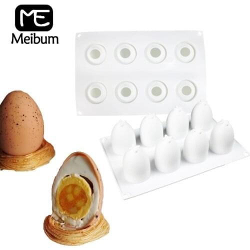 8 Cavity 3D Easter Egg Shape Silicone Cake Mold Chocolate Cupcake Mould French Dessert Truffle Mousse Decorating Tools