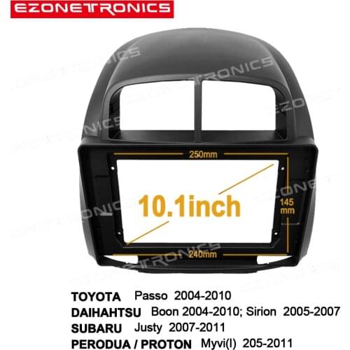1-2Din Car DVD Frame Audio Fitting Adaptor Dash Trim Kits Facia Panel 10.1" For PERODUA MyVi (I) 2005-2011Mount Trim Bezel Cover