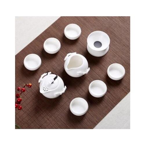 Top ceramics tea set 10-piece tea set crafts handmade RUYAO kungfu tea pot