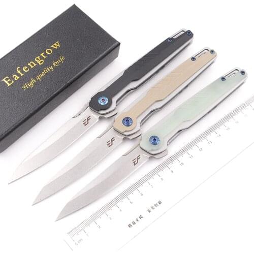 Eafengrow New EF942 Real D2 60HRC Blade ball bearing G10 Handle Tactical Camping Pocket Hunting Outdoor EDC Tool Folding Knife