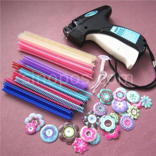 Scrapbooking Paper Tagger Mega Kit 03, tag attacher tool +1700 ball point tails +24 buffy flower buttons, paperwork tagging gun