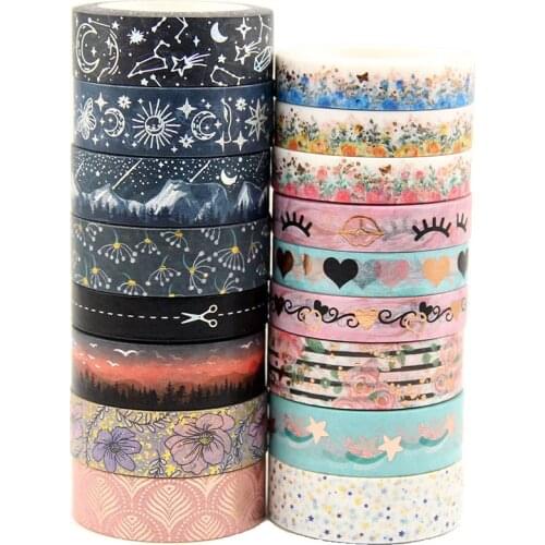 G248 - G265 Foil Washi Tape Scrapbooking Masking Adhesive Tapes Paper Japanese Kawaii Stationery Stickers School Supplies