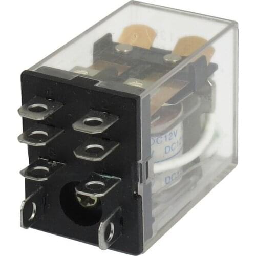 JQX-13F LY2 DC 12V Coil 8-Pin DPDT Green LED Electromagnetic Relay