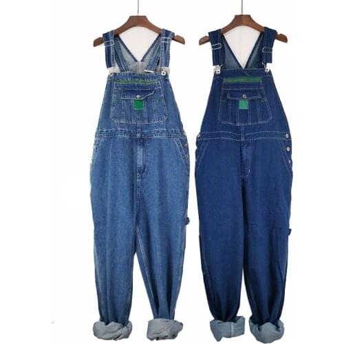 Mens Denim Overalls Mens Overalls Jumpsuit Large Size Strap Straight Pants Blue Jeans More Sizes 28-50
