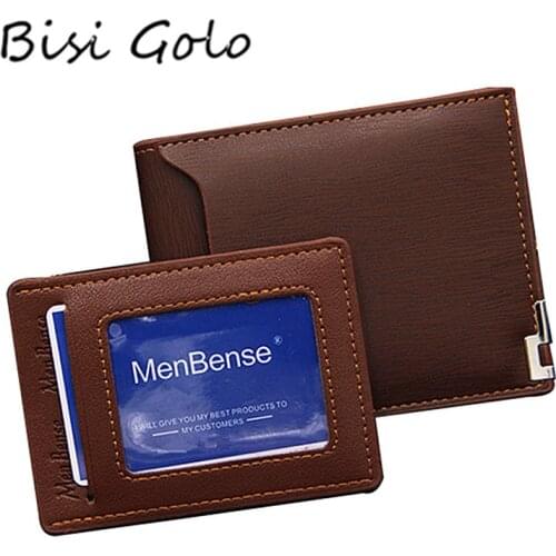 BISI GORO Fashion Men Leather Wallets Purse Brand Wallet Men Short Male Clutch Men Money Bag Quality Guarantee Card Holder