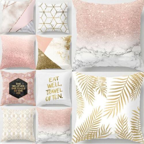 HOT 2019 Home Gold Shining Printed Polyester Throw Pillow pillow Cover