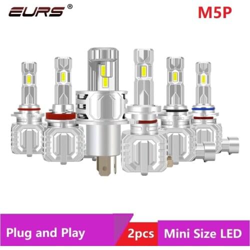 EURS H11 Led H7 H4 Mini Car Headlight Bulbs H8 H9 H16JP 9005 9006 9012 16000LM 6000K Auto Headlamp Bulbs 12V 24V Fog Lights