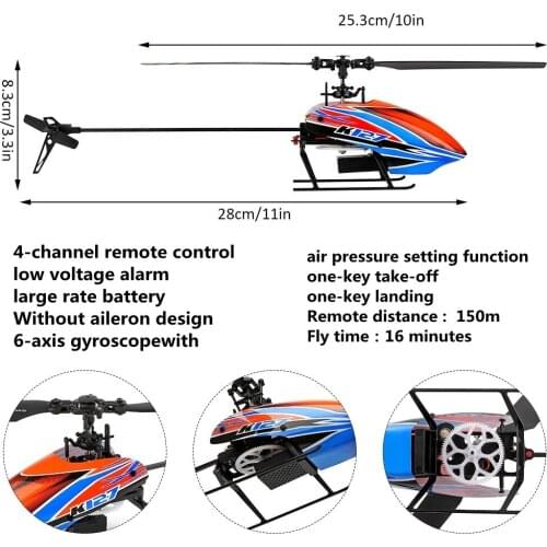 2021 RC Plane 6-Axis Electric RC Helicopter 16 Mins Fight Time RTF Air Pressure Setting Low Voltage Alarm Glider Toys Model
