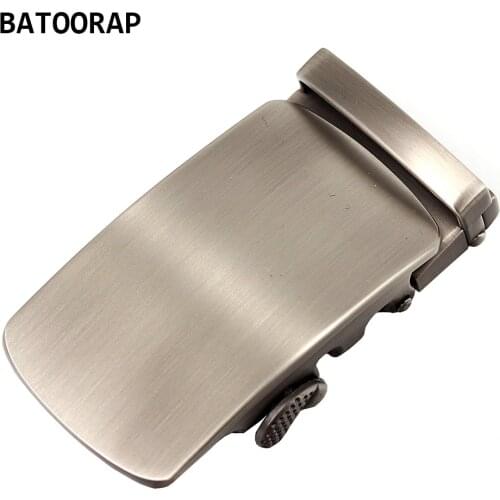 Casual Mens Belt Buckle Automatic Arc Solid Metal Click Buckles Wire Drawing Process Fits In 3.5 CM Ratchet Belt High Quality