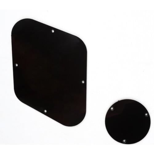 Musiclily LP Backplate and Switch Cover Set for Gibson Les Paul Guitar, 1Ply Black