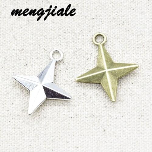 8pcs Wholesale Two Color Four-Pointed Star Charms Alloy Metal Pendants For DIY Handmade Jewelry Accessories Making 30*25mm