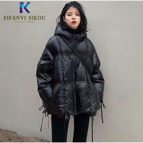 Oversized Hooded Parkas Women Winter Jacket Fashion Loose Warm Overcoat High quality Parka Jacket Thick Down Cotton Coat Female