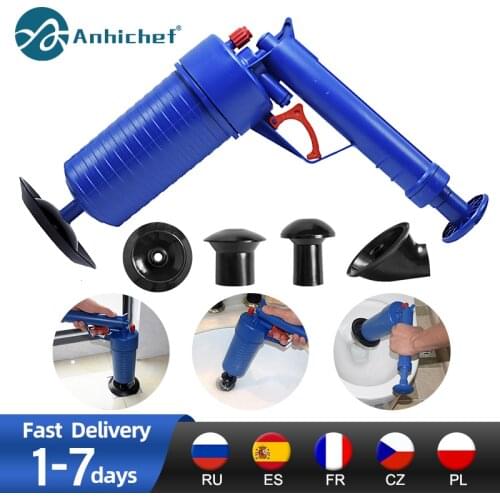 Air Power Drain Blaster Gun High-Pressure Powerful Manual Plunger Pipe Clog Dredger Remover Toilets Sink Bath Kitchen Cleaner