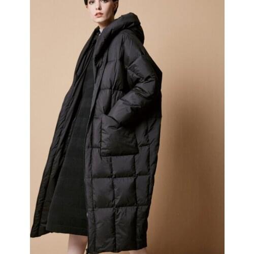 Long Women Warm Winter Down Coat Loose Fitting Hooded Duck Down Coat New Fashion Winter Women Down Coat