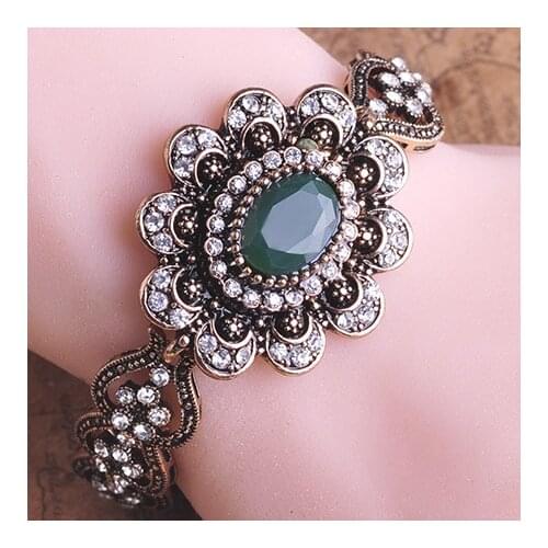 Luxury Brand Turkish Bracelet Collar Christmas Jewelry Antique gold Bracelets For Women Noble Feminino Pulseira Ouro Bijoux Game