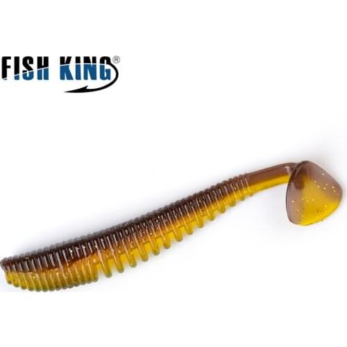 FISH KING 7.5/10/12.5cm Smell Silicone Bait T Tail Soft Fishing Lure 4-10pcs Wobblers Worm Artificial Fishing Bait Bass Pike