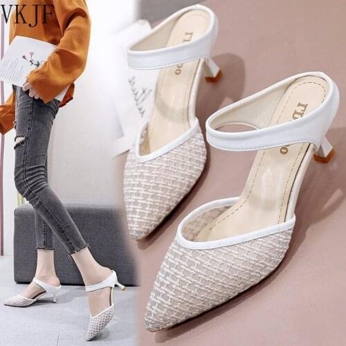 Ladies Sandals Summer Fashion Slippers Lightweight Casual Sandals 2021 New Mesh Thin Strap Womens Slippers Womens Single Shoes