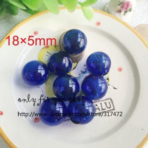 Royal Blue Glass Bubble Glass Ball DIY Glass Vial Pendant 18*5mm