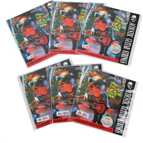 10pcs A306 Stainless Steel Silver Plated 1st 2nd 3rd 4th 5th 6th EBGDAE Single Acoustic Guitar Strings