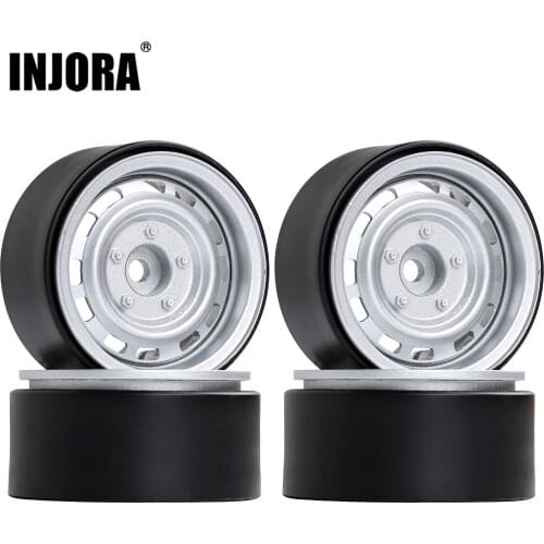 INJORA 4Pcs 1.9" Beadlock Wheel Rim Hub for 1/10 RC Crawler Car Traxxas TRX-4 Redcat Gen8 Axial SCX10 90046