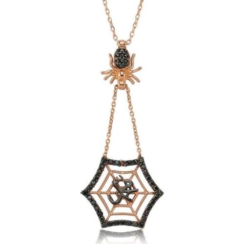 Tevuli 925 Sterling Silver Muhammad Written Spider Net Lady Necklace