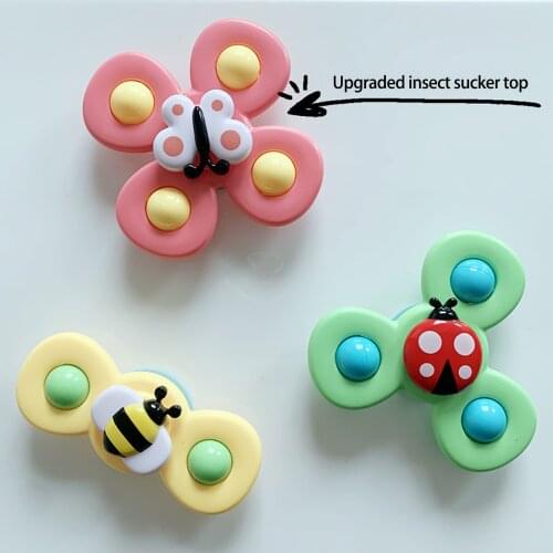 Rotating Fidget Spinner Sucker Animal Design Two Three Four Debate Color Gyroscope Bath Toy Windmill Children Fidget Juguetes