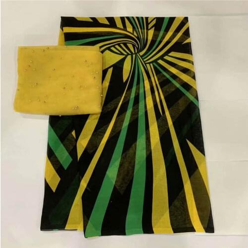 High Quality 100% Cotton African Lace Fabric 5+2 Yards /Set Printed Fabric For Womens Dresses Textile Material! LXF206137