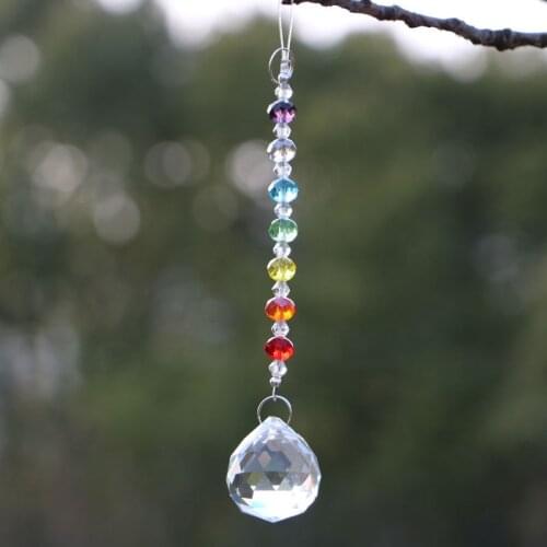 1PCS DIY Crystal Sun Catchers Chandelier Crystals Ball Prism Pendant Rainbow Maker Hanging Chakra Suncatcher Ornament