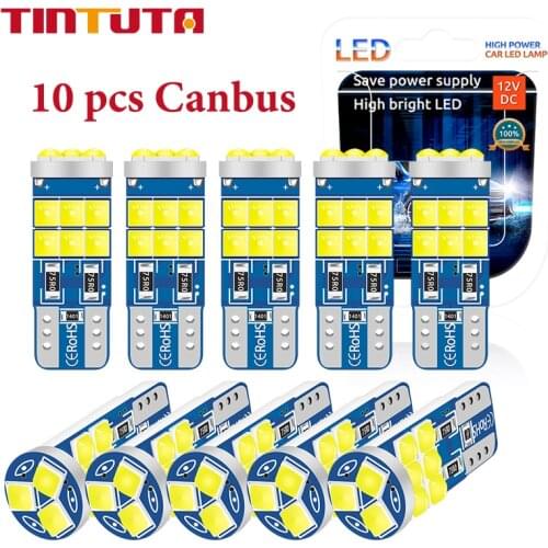 10PCS W5W 194 T10 LED 3030 new LED Car bulb Dome Lamp 3000K 6000K White Green Blue Red Wedge License Plate Lamp Dome Light White