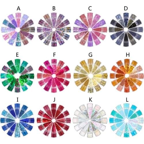 12 Colors Mixed Holographic Makeup Chunky Glitter Face Body Eye Hair Nail Epoxy Resin Festival Chunky Hexagons Sequins