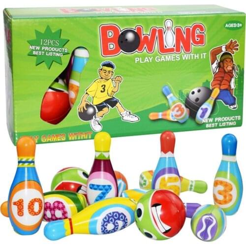 14CM Height Colorful Arabic Number Soft Bowling Ball Pins Kids Intellectual Development Toy Set Outdoor Indoor Sport Toys