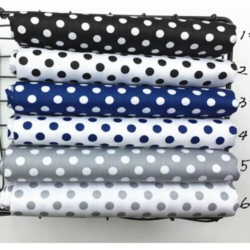 160CM*50CM cotton fabric black navy blue gray polka dot fabric for DIY bedding handwork tablecloth quilting patchwork craft