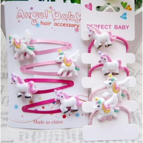 4PCS New Cute Cartoon Monster Pony Elastic Hair Bands Baby Headwear Girls Hair Accessories Tie Hair Ropes Children Headdress