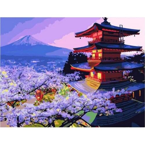 5d diy diamond-painting Mount Fuji Japanese cross stitch diamond embroidery rhinestone mosaic picture square round art C933