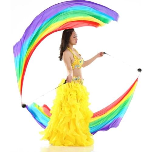 78.7 x 27.5in Scarf Silk Veil Poi Balls Belly Dancing Costume Accessories