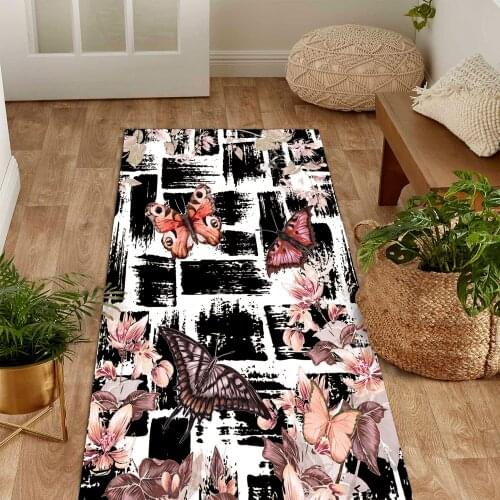 White color pink color Butterfly Insect pattern modern carpet rug free shipping soft textured carpet