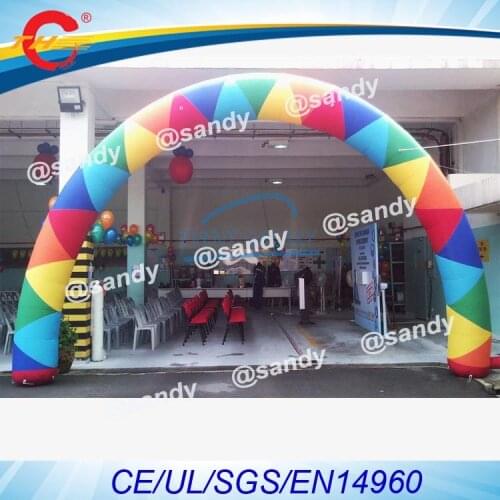 Free air shipping,6m/10m/8M inflatable Rainbow arch for Advertisement with blower 220v/110v